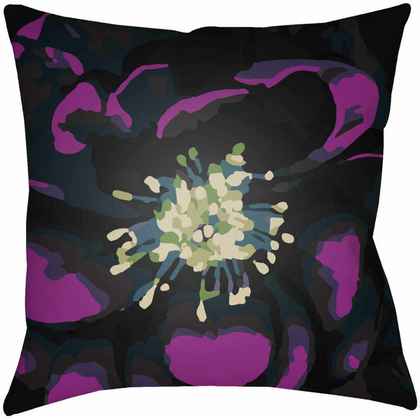 Salunayan Purple Floral Burst Throw Pillow