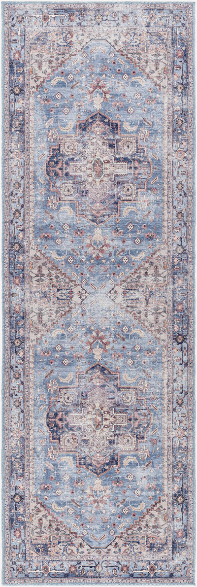 Kera Blue Washable Rug - Clearance