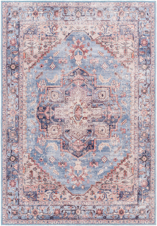 Kera Blue Washable Rug - Clearance