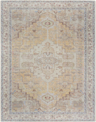 Reza Mustard Washable Area Rug