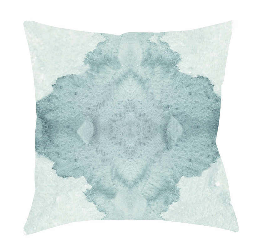 Samboan Mint Watercolor Art Outdoor Throw Pillow