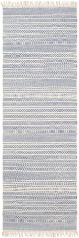 Sanc Blue/Cream Flatweave Wool Rug - Clearance