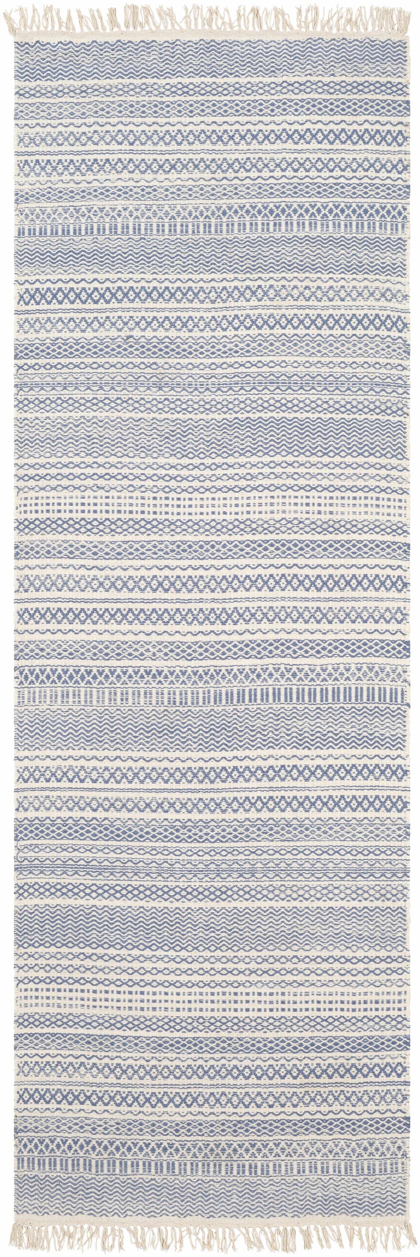 Sanc Blue/Cream Flatweave Wool Rug - Clearance