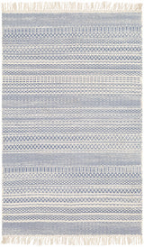 Sanc Blue/Cream Flatweave Wool Rug - Clearance