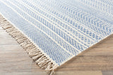 Sanc Blue/Cream Flatweave Wool Rug - Clearance