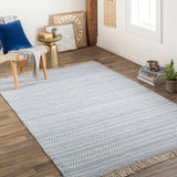 Sanc Blue/Cream Flatweave Wool Rug - Clearance