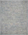 Close-up of the Pavan Cream Area Rug, showcasing its traditional floral pattern in blue, cream, gray, and mustard tones. Design-Rectangle-71010