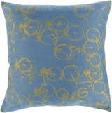 Saranac Gold Bicycle Blue Throw Pillow - Clearance