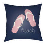 Saravia Navy Flip-Flops Beach Accent Outdoor Pillow