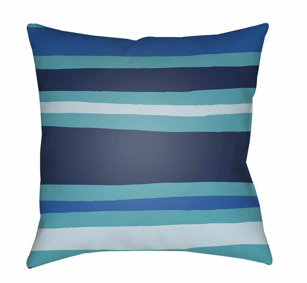 Saskatoon Ocean Blue Striped Throw Pillow