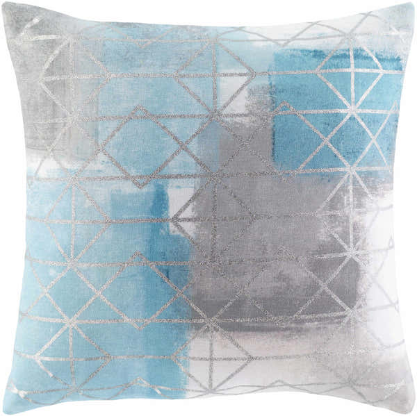 Sason Blue Geometric Square Throw Pillow - Clearance