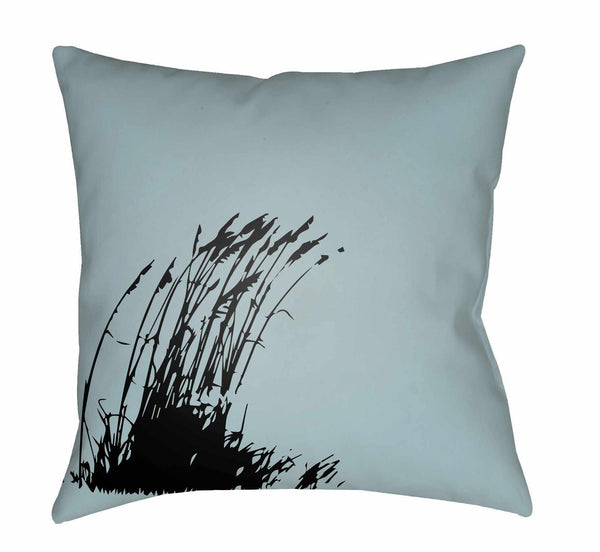 Sasolburg Blue Grass Silhouette Throw Pillow