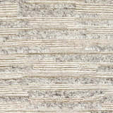 Close-up of the Saundersfoot Area Rug, a hand-knotted wool rug in charcoal, gray, and beige with a textured, striped design. Swatch