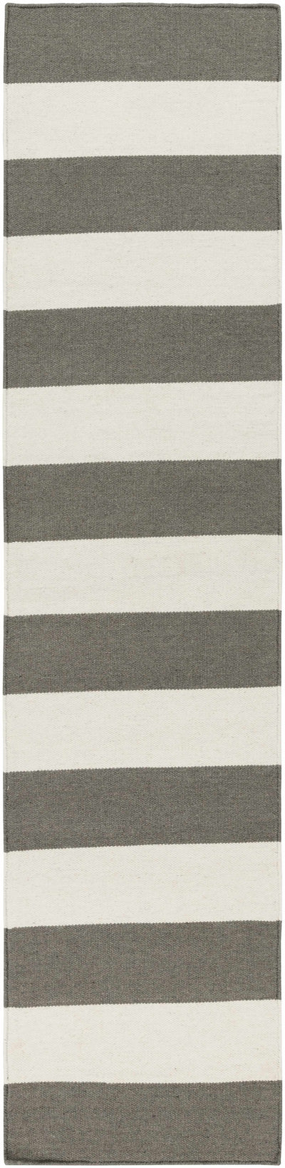 Faithful White/Gray Striped Wool Rug - Clearance
