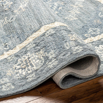 Alena Gray Blue Wool Blend Area Rug