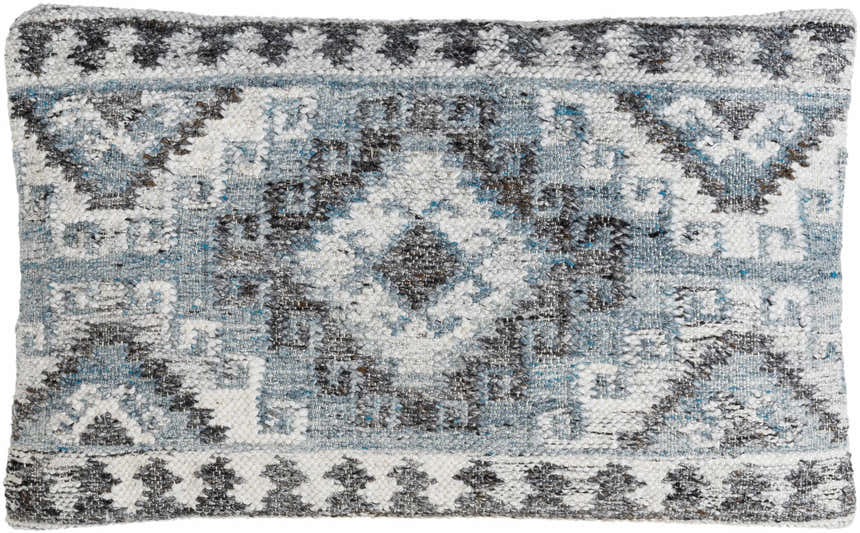 Ravnek Dusty Blue Geometric Southwest Recycled PET Yarn Accent Pillow - Clearance