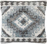 Ravnek Dusty Blue Geometric Southwest Recycled PET Yarn Accent Pillow - Clearance
