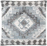 Ravnek Dusty Blue Geometric Southwest Recycled PET Yarn Accent Pillow - Clearance