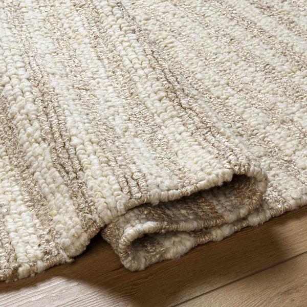 Saku Cream Striped Wool Rug