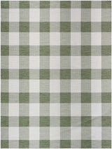 Meris Olive Green Plaid Area Rug