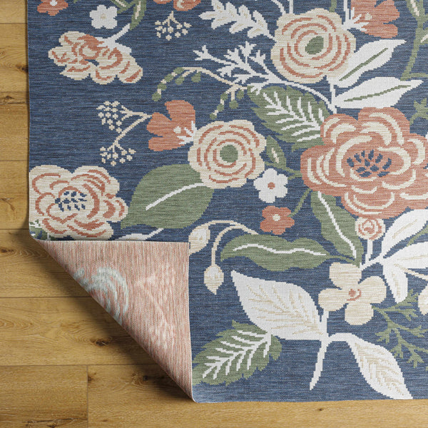 Ponto Gray Blue Floral Area Rug