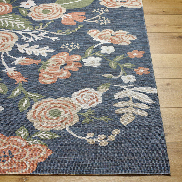 Ponto Gray Blue Floral Area Rug