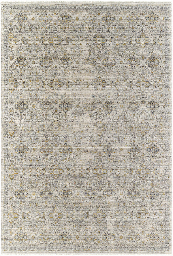 Margaret Damask Cream Washable Area Rug - Becki Owens x Livabliss