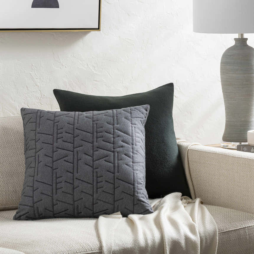 Manus Charcoal Throw Pillow