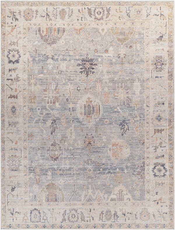 Marlene Damask Cream & Blue Area Rug - Livabliss x Becki Owens