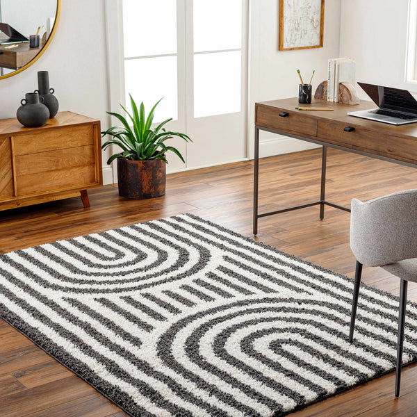 Avent Black & White Area Rug