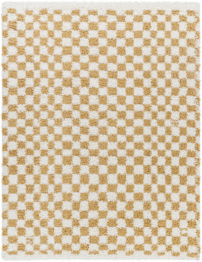 Kieu Yellow & White Checkered Area Rug