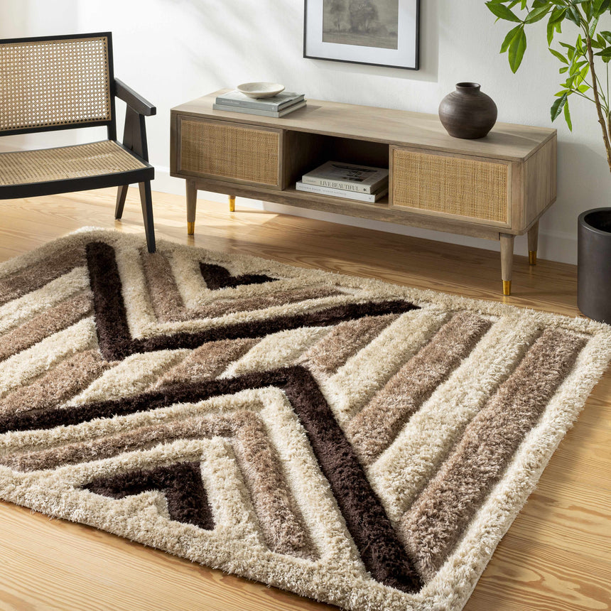 Abeje Chocolate Brown Area Rug - Clearance