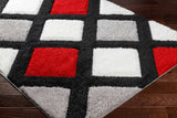 Amias Red & Black Area Rug - Clearance
