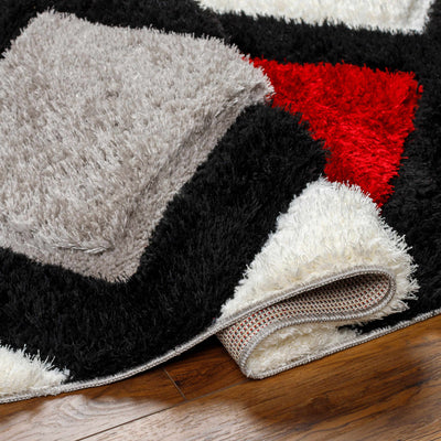 Amias Red & Black Area Rug