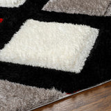 Amias Red & Black Area Rug - Clearance