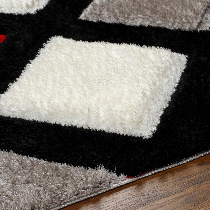 Amias Red & Black Area Rug - Clearance