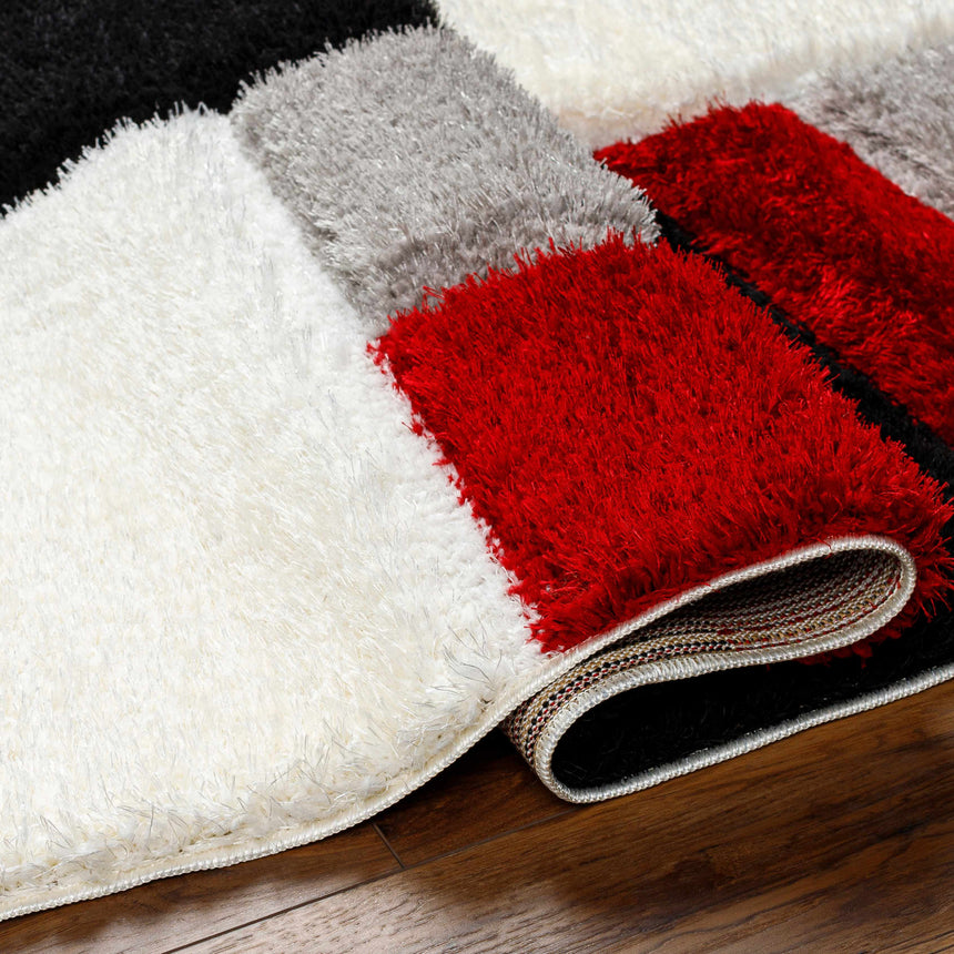 Greya Red & Black Area Rug - Clearance