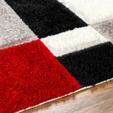 Greya Red & Black Area Rug - Clearance