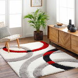 Taja Red & Black Area Rug - Clearance
