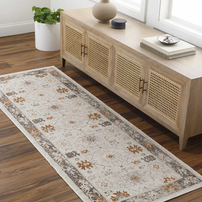 Arwel Cream & Rust Washable Area Rug - Clearance