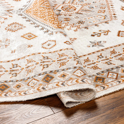 Cain Cream & Rust Washable Area Rug - Clearance