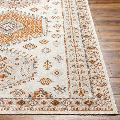 Cain Cream & Rust Washable Area Rug - Clearance