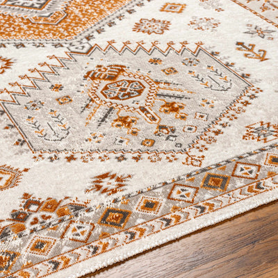 Cain Cream & Rust Washable Area Rug - Clearance