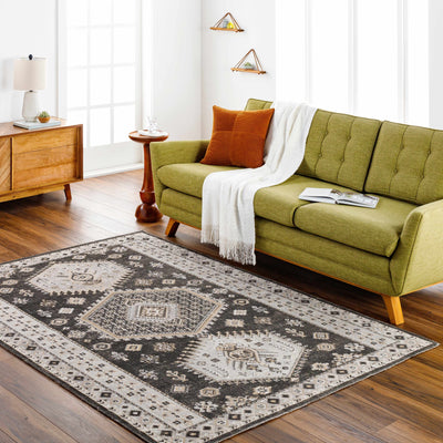 Cain Cream & Green Washable Area Rug - Clearance