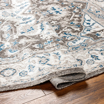 Roho Beige & Blue Washable Area Rug - Clearance