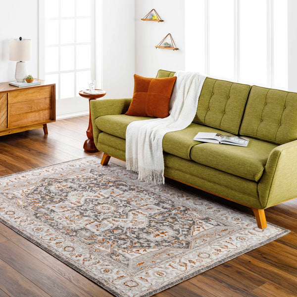 Roho Beige & Rust Washable Area Rug - Clearance