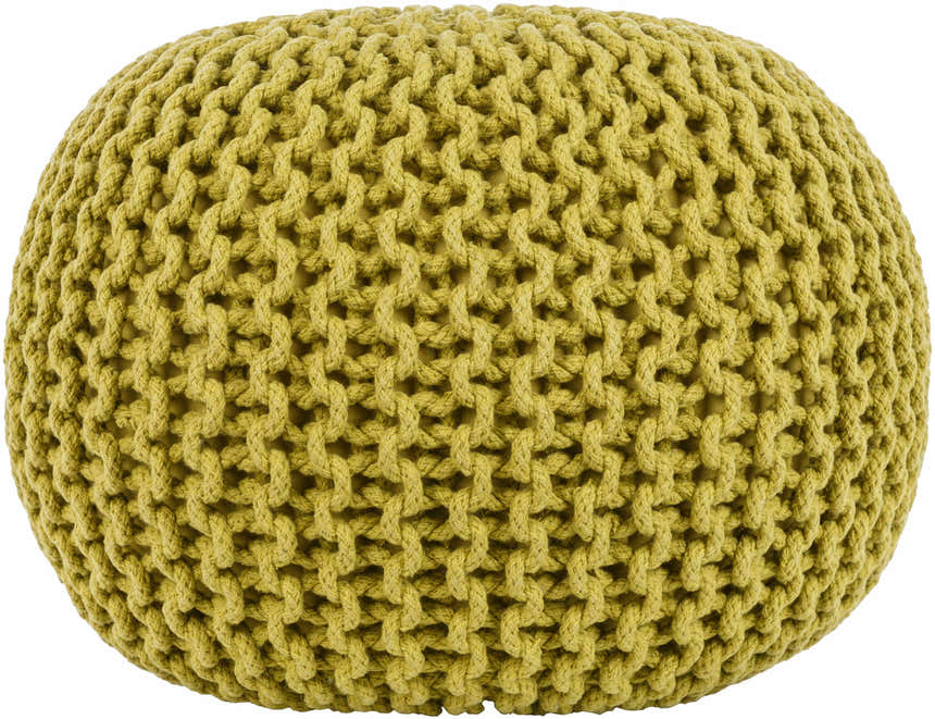 Osborne Olive Knitted Cotton Pouf