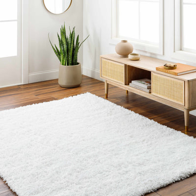 Bluma Solid White Plush Rug