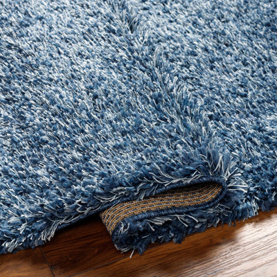 Bluma Solid Blue Plush Rug