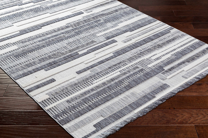 Ally Textured Saxony Rug with Fringes - Clearance